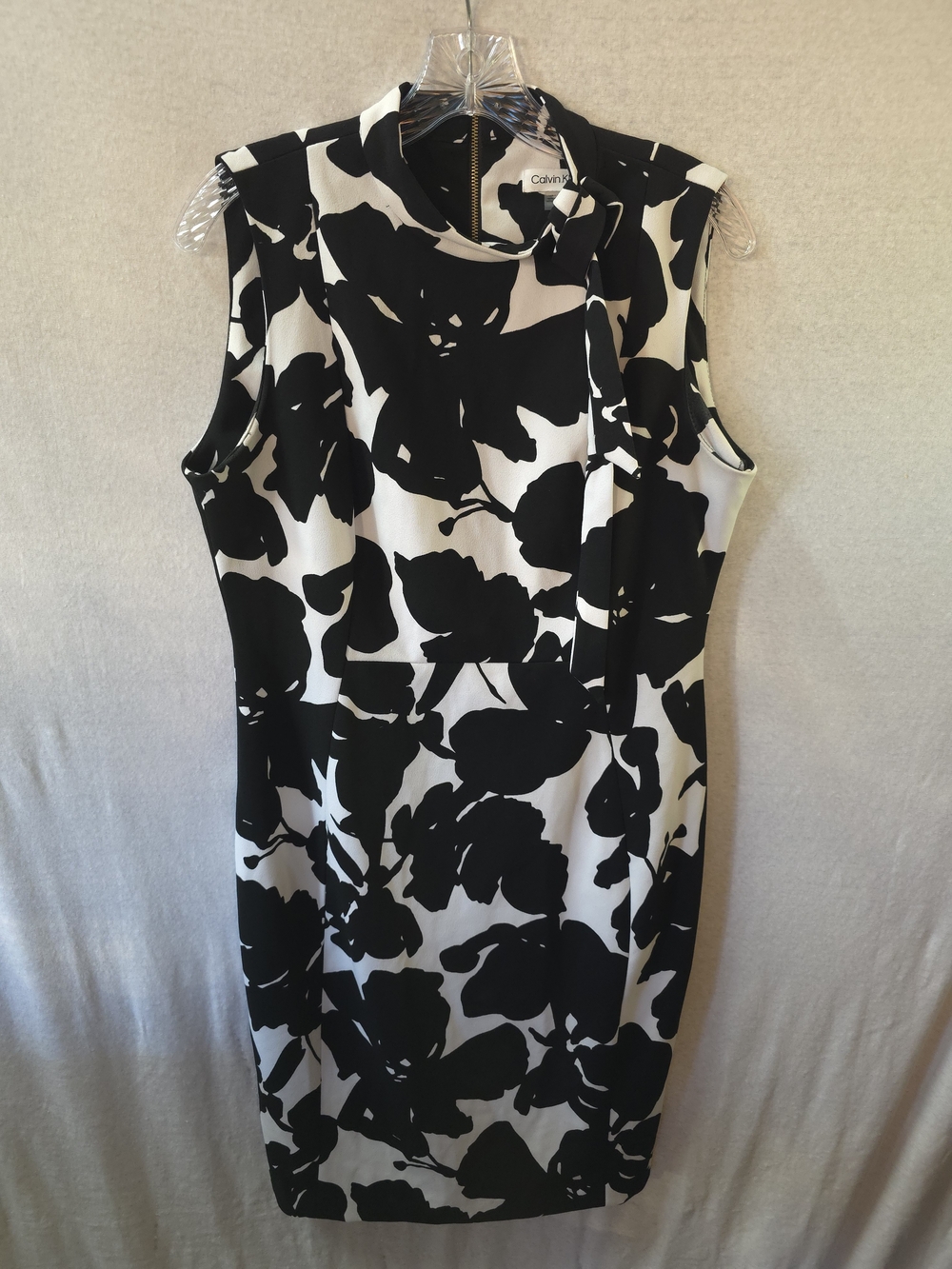 Calvin Klein Black & White Floral Sheath Dress